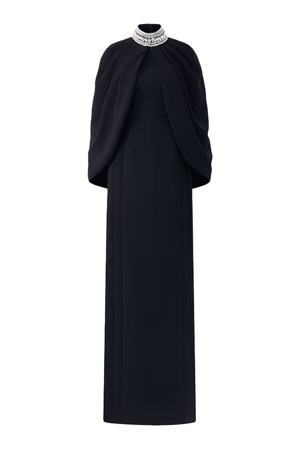 Stone Collar Cape And Bodycon Dress Set